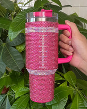 Load image into Gallery viewer, LIMITED EDITION Pink Crystal Football 40 Oz. Tumbler