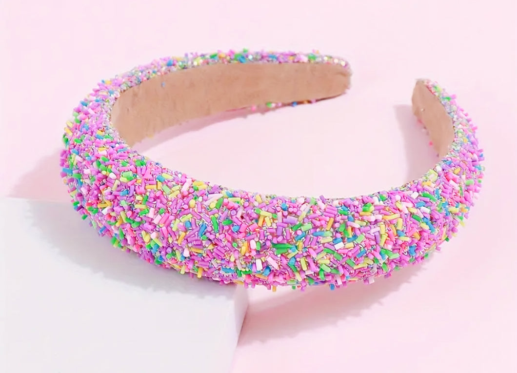 Beaded Headband - Lavender Sprinkles