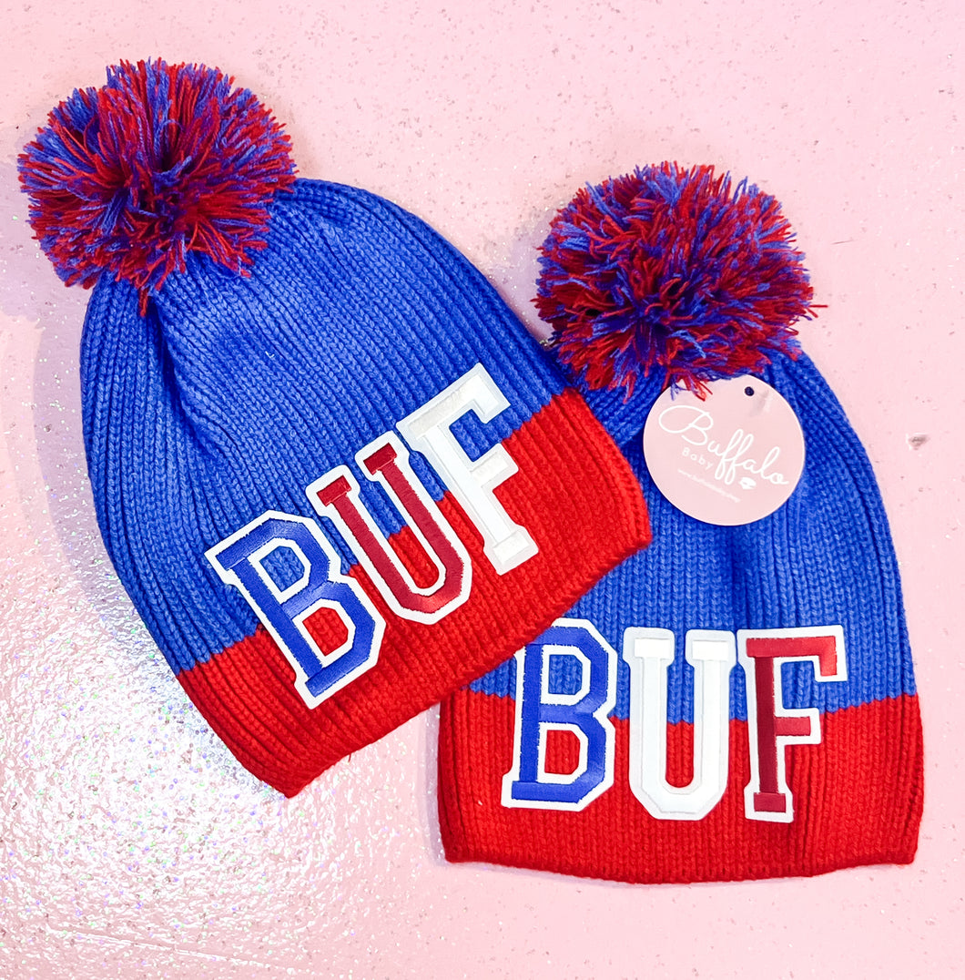 BUF Color Block Knitted Pom Hat