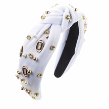 Load image into Gallery viewer, Football Rhinestone Headband
