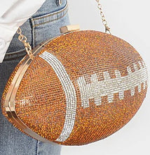 Load image into Gallery viewer, Rhinestone football clutch
