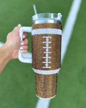 Load image into Gallery viewer, Rhinestone Football Tumbler
