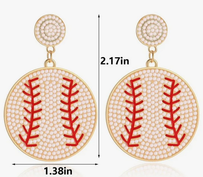 Pearl Baseball Earrings - Gold
