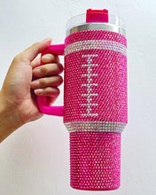 Load image into Gallery viewer, LIMITED EDITION Pink Crystal Football 40 Oz. Tumbler
