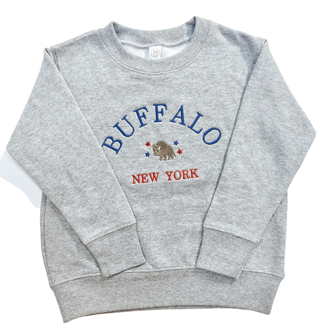 Boy Buffalo Embroidery Crewneck