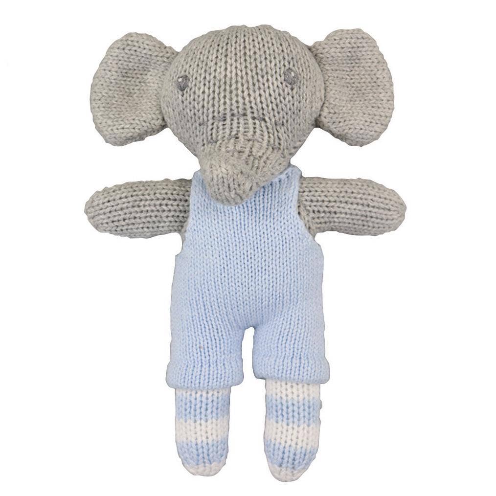 Bertie the Elephant Hand-Knit Rattle