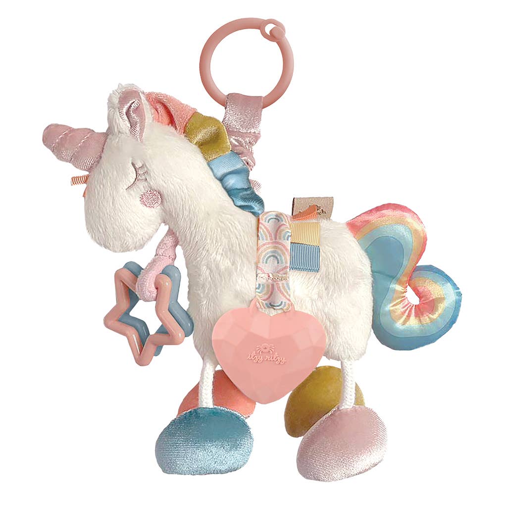 Itzy Ritzy - Itzy Friends Link & Love™ Activity Plush with Teether Toy: Unicorn