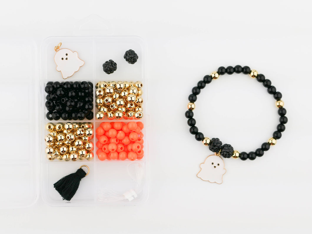 DIY Halloween Ghost Bracelet Craft Kit Stacked Sweetly